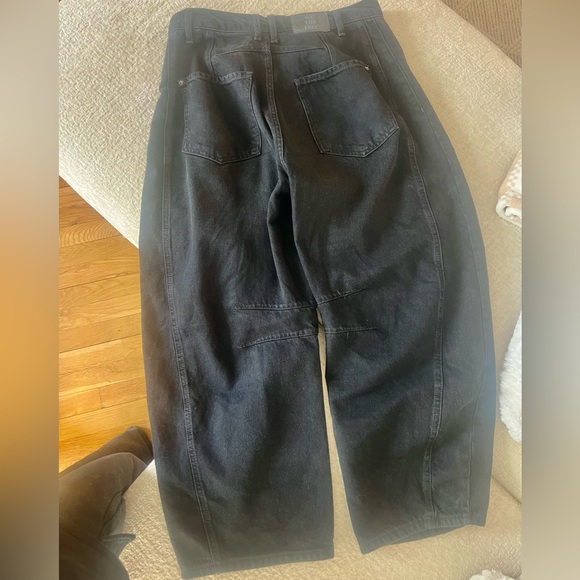 Free People We The Free Good Luck Mid-Rise Barrel Jeans-Size 28 Black - Picture 6 of 6